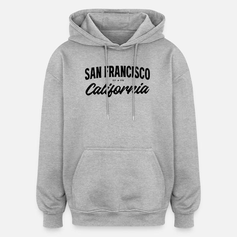 San Francisco - Sweat à capuche oversize unisexe - gris chiné