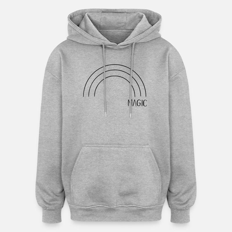 Magic Regenbogen - Oversized Unisex Hoodie - Grau meliert