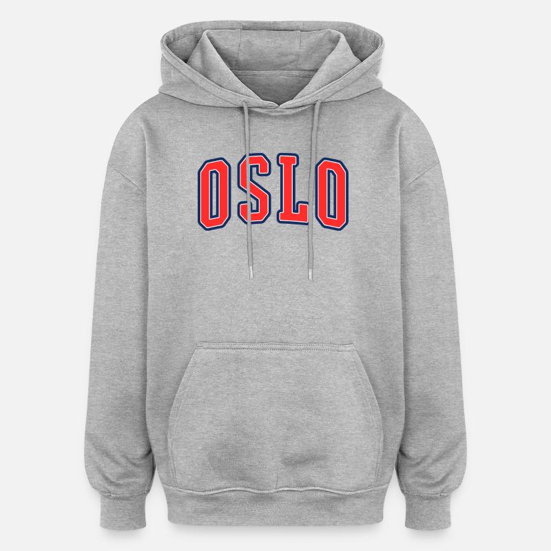 Oslo - Sweat à capuche oversize unisexe - gris chiné