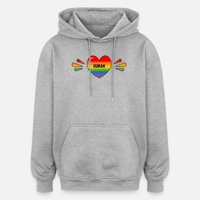 Regenbogen Schwuler Mensch - Oversized Unisex Hoodie - Grau meliert