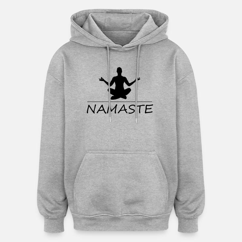 Namaste yoga - Sweat à capuche oversize unisexe - gris chiné