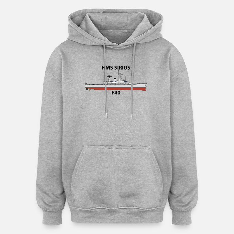 HMS SIRIUS - LEANDER ORIG - Oversized Unisex Hoodie - Grau meliert