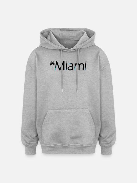 Miami - Oversized Unisex Hoodie - Grau meliert