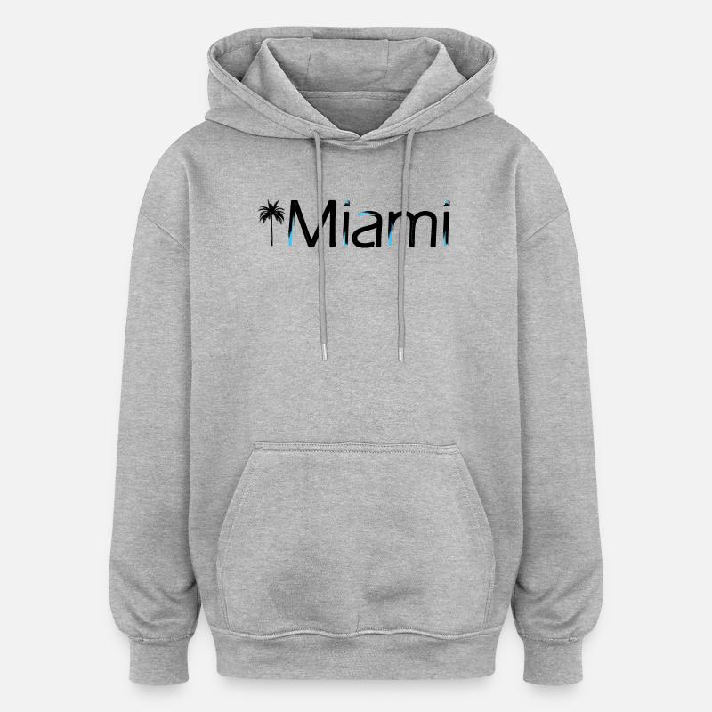 Miami - Oversized Unisex Hoodie - Grau meliert