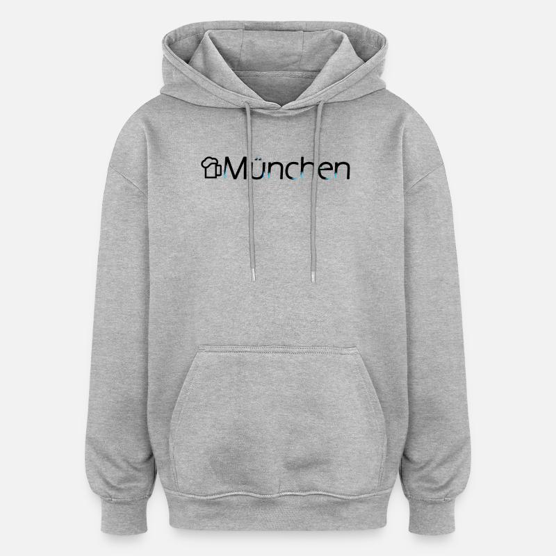 Farbexplosion Tuschezeichnung - Oversized Unisex Hoodie - Grau meliert