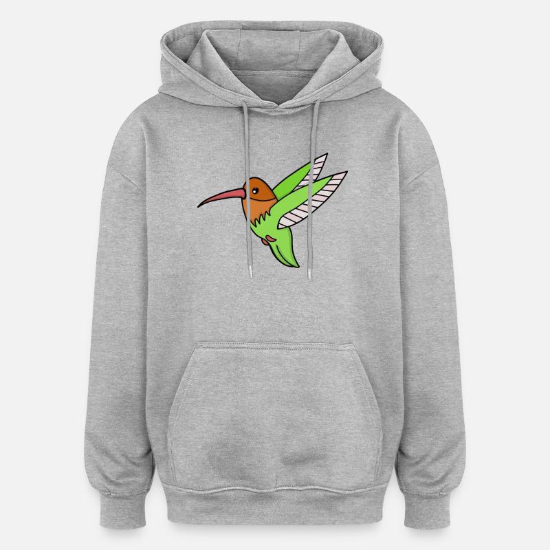 Un doux colibri - Sweat à capuche oversize unisexe - gris chiné