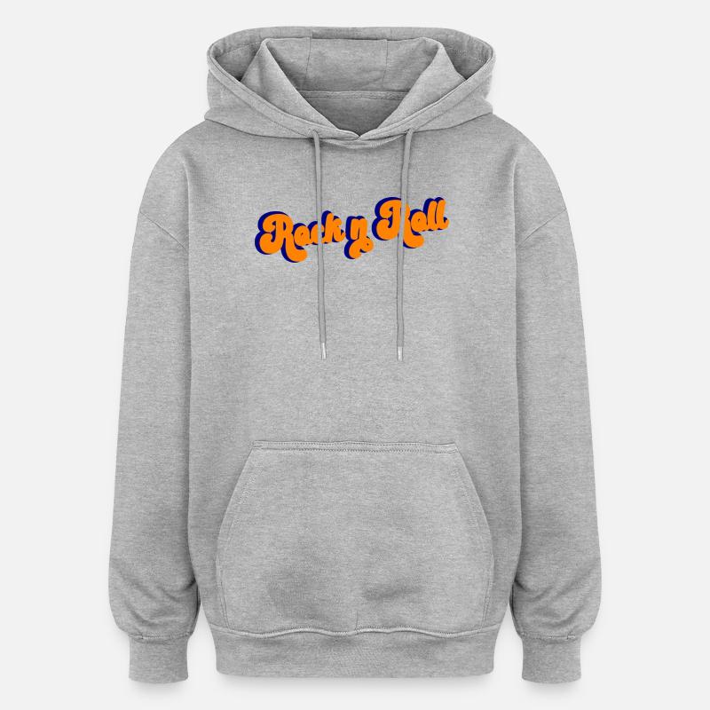 Rock and Roll Design Retro - Oversized Unisex Hoodie - heather grey
