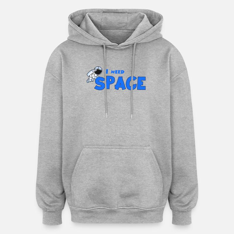 Ich brauche Platz - Oversized Unisex Hoodie - Grau meliert