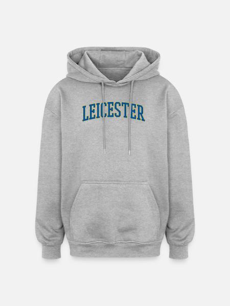 Leicester Varsity Wordmark - Oversized Unisex Hoodie - heather grey
