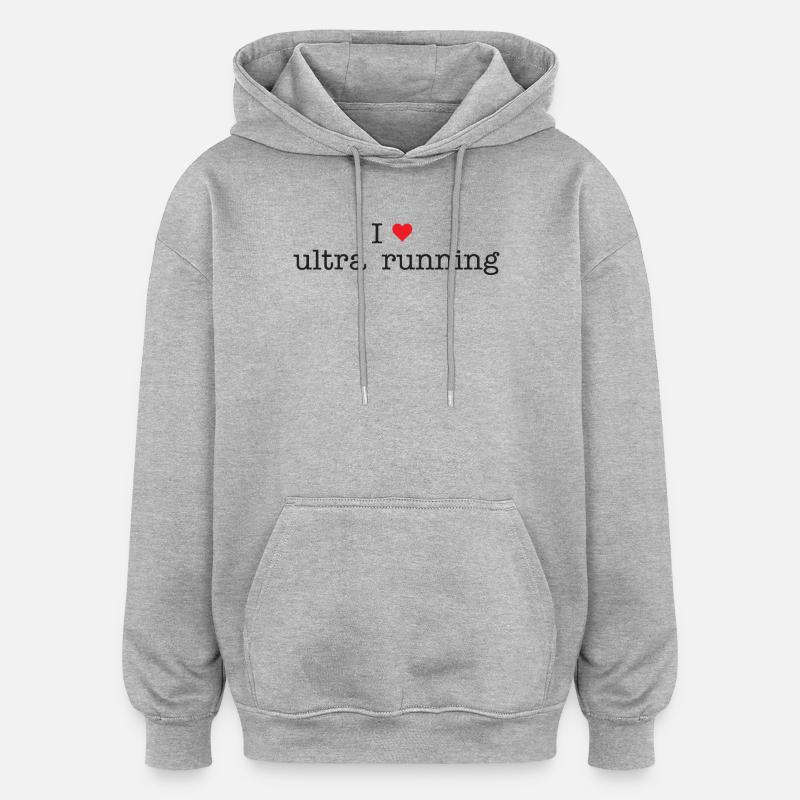 J’adore Ultra Running - Sweat à capuche oversize unisexe - gris chiné