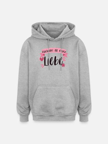Bouldern ist meine Liebe! - Oversized Unisex Hoodie - Grau meliert