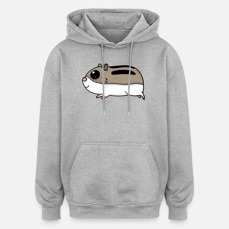 Rongeurs hamsters - Sweat à capuche oversize unisexe - gris chiné