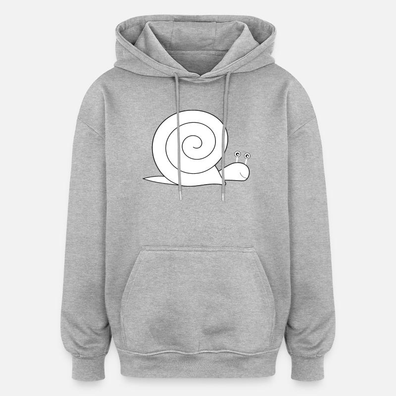 Escargot - Sweat à capuche oversize unisexe - gris chiné