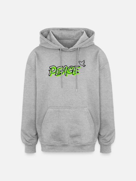 Peace Peace Dove of Peace - Oversized Unisex Hoodie - heather grey