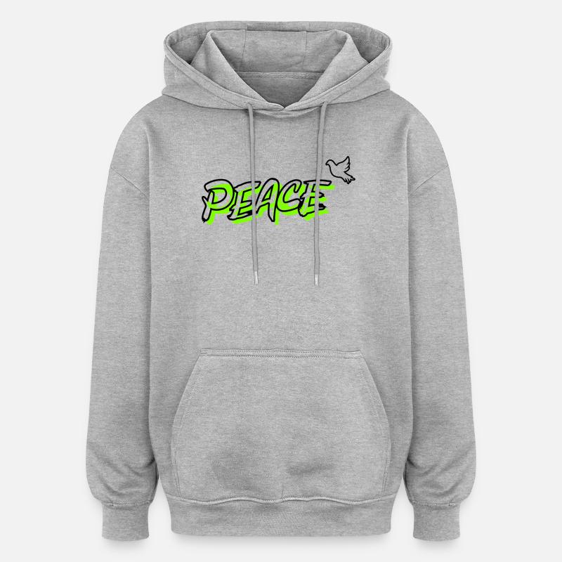 Friede Peace Friedenstaube - Oversized Unisex Hoodie - Grau meliert