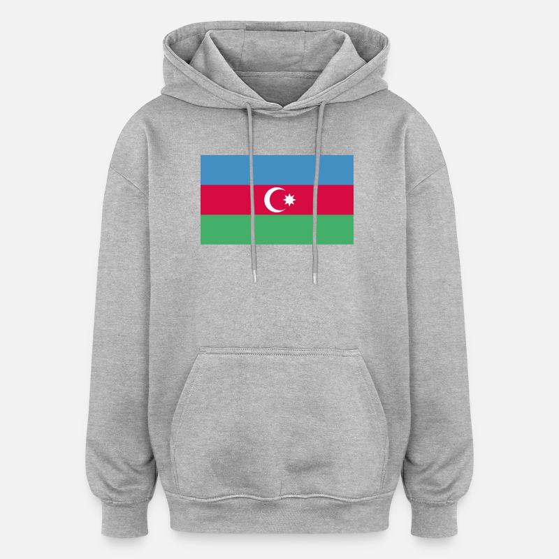 Drapeau de l’Azerbaïdjan Bayrak - Sweat à capuche oversize unisexe - gris chiné