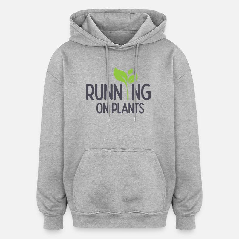 Courir sur les plantes - Sweat à capuche oversize unisexe - gris chiné