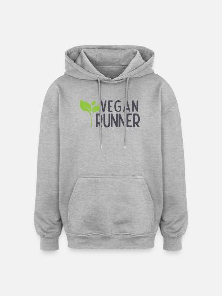 Vegan Runner - Oversized Unisex Hoodie - heather grey