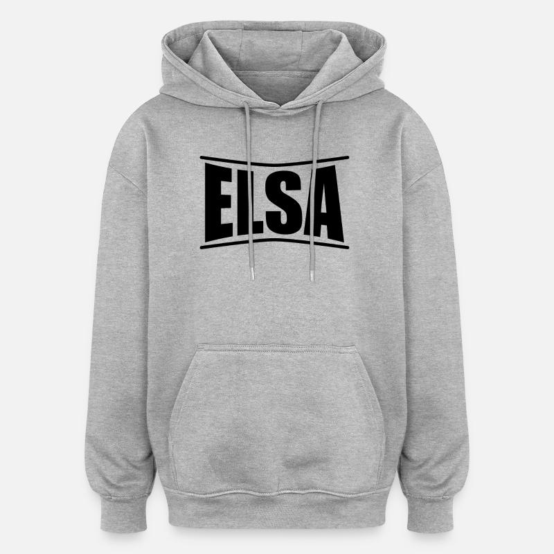 t-shirt Elsa idée cadeau t-shirt - Sweat à capuche oversize unisexe - gris chiné
