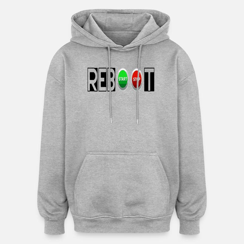 NEUSTART - Oversized Unisex Hoodie - Grau meliert