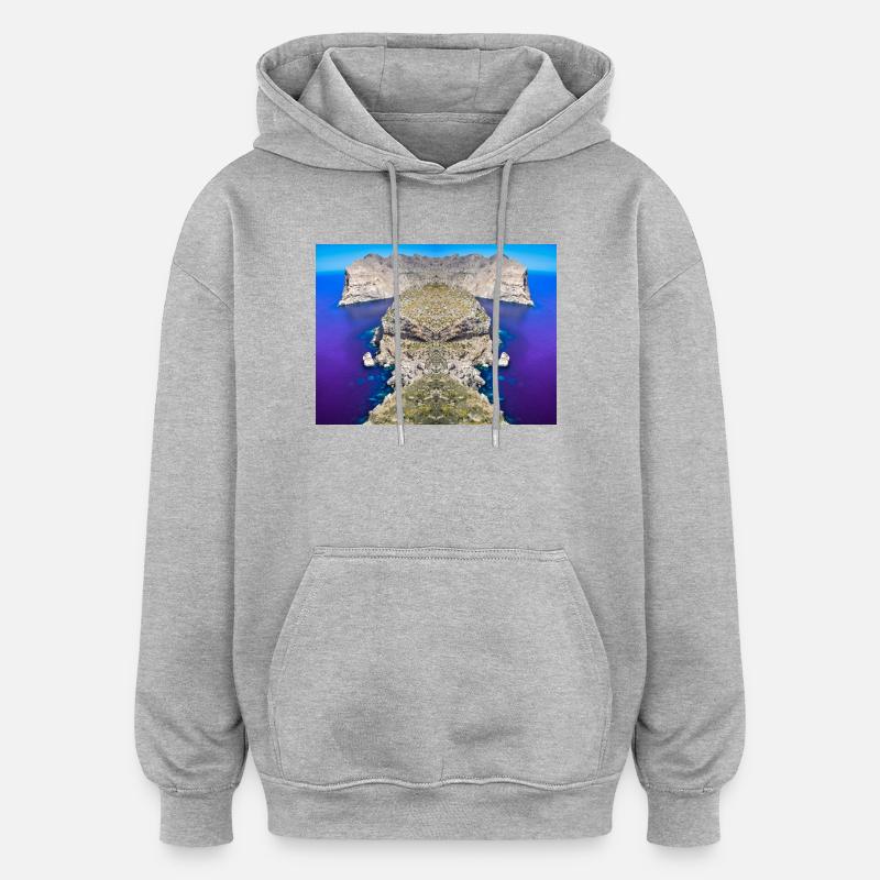 Cap Formentor Aliénation V.2 - Sweat à capuche oversize unisexe - gris chiné