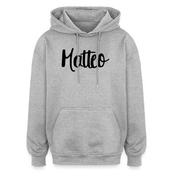Matteo - Oversized Unisex Hoodie - heather grey - Front - Noah (186cm)