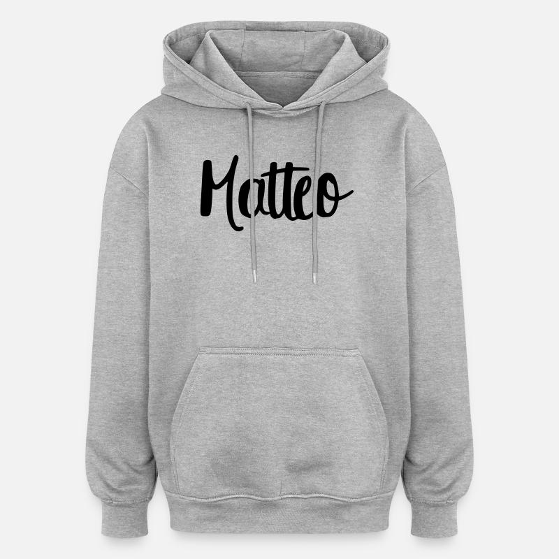 Matteo - Sweat à capuche oversize unisexe - gris chiné