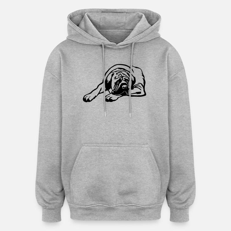 Deutsch Mastiff - Sweat à capuche oversize unisexe - gris chiné