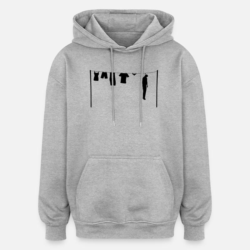 Le pendu - Sweat à capuche oversize unisexe - gris chiné