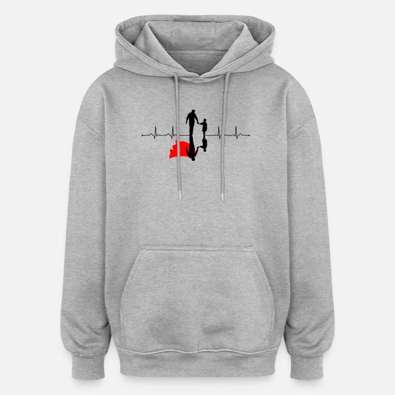 Silhouette d’Ombre Cramoisie - Sweat à capuche oversize unisexe - gris chiné