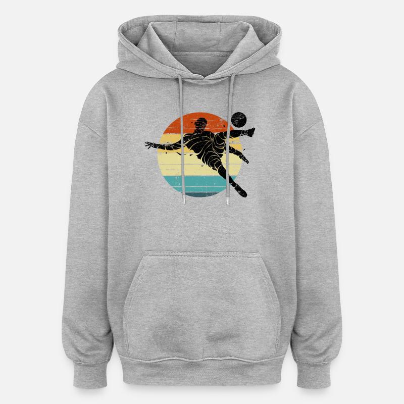 Rétro coureur Sunset Circle - Sweat à capuche oversize unisexe - gris chiné