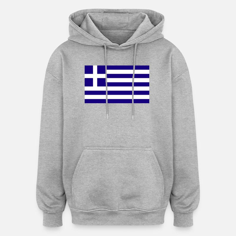 Drapeau national de la Grèce - Sweat à capuche oversize unisexe - gris chiné