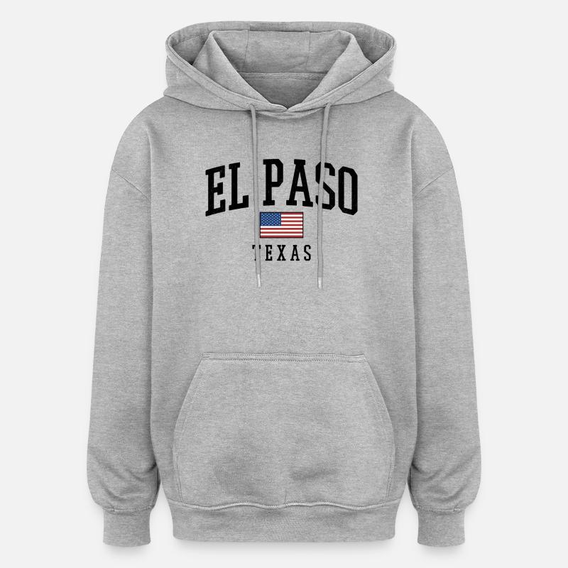 T-shirt rétro El Paso Texas - Sweat à capuche oversize unisexe - gris chiné