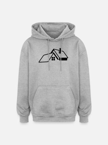 House transparent logo - Oversized Unisex Hoodie - heather grey