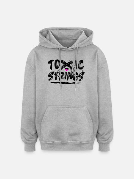 Toxic Strings 2 Colour - Oversized Unisex Hoodie - heather grey