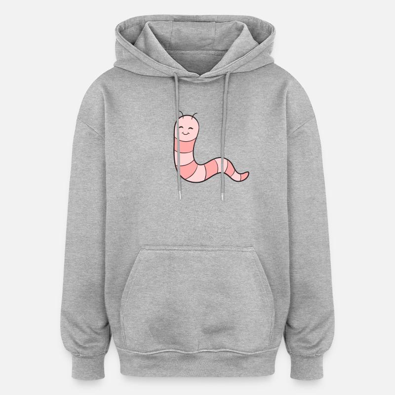 Worm Earthworm - Oversized Unisex Hoodie - heather grey