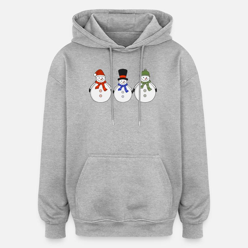 Schneemänner Der Winter ist da - Oversized Unisex Hoodie - Grau meliert