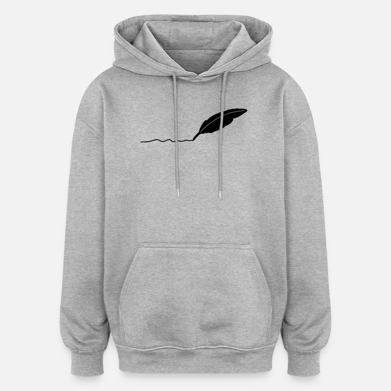 stylo à écrire - Sweat à capuche oversize unisexe - gris chiné