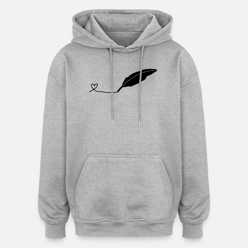 stylo à écrire - Sweat à capuche oversize unisexe - gris chiné