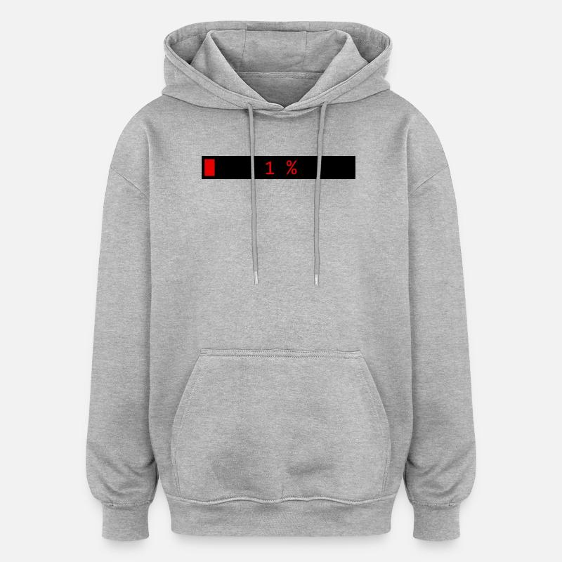 Rectangle loading bar Black Red 1% - Oversized Unisex Hoodie - heather grey