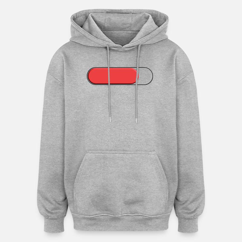 Jauge Petite rouge (chargement) - Sweat à capuche oversize unisexe - gris chiné