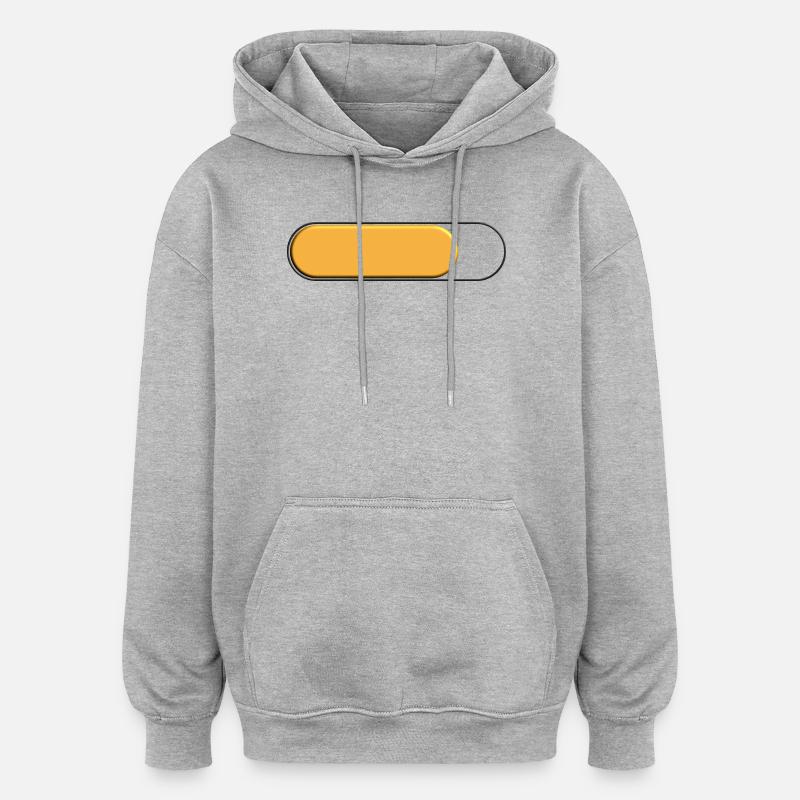 Small golden yellow gauge (loading) - Oversized Unisex Hoodie - heather grey