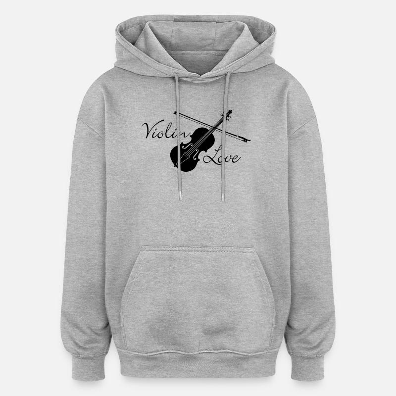 Geigenliebe - Oversized Unisex Hoodie - Grau meliert
