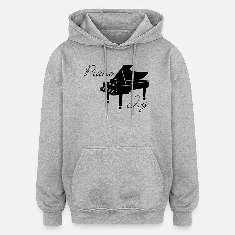 Klavier Freude - Oversized Unisex Hoodie - Grau meliert