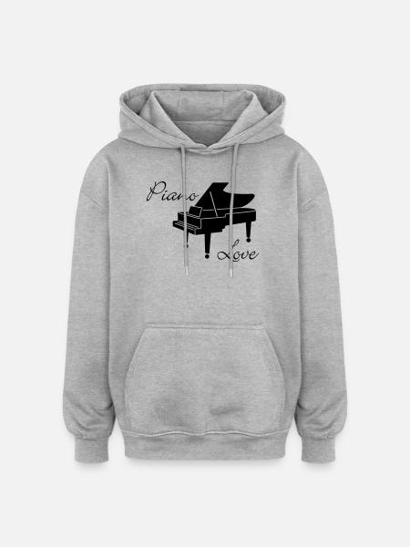 Piano love - Oversized Unisex Hoodie - heather grey