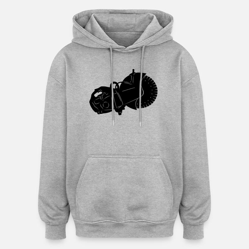 machine à scier la pierre - Sweat à capuche oversize unisexe - gris chiné