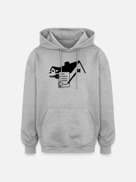 Sign house contract 1 - Oversized Unisex Hoodie - heather grey