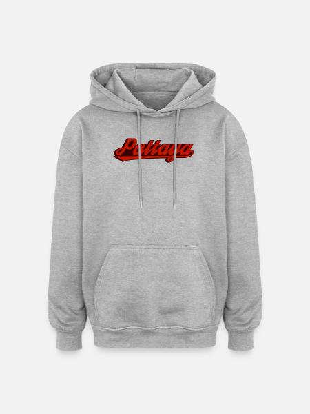 Pattaya Retro Lettering - Oversized Unisex Hoodie - heather grey