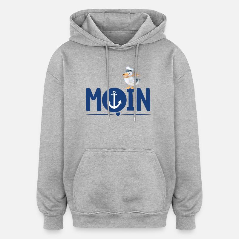 Moin Anker - Oversized Unisex Hoodie - Grau meliert