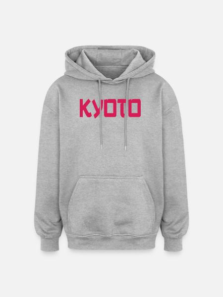 Kyoto Kunstmotiv - Oversized Unisex Hoodie - Grau meliert